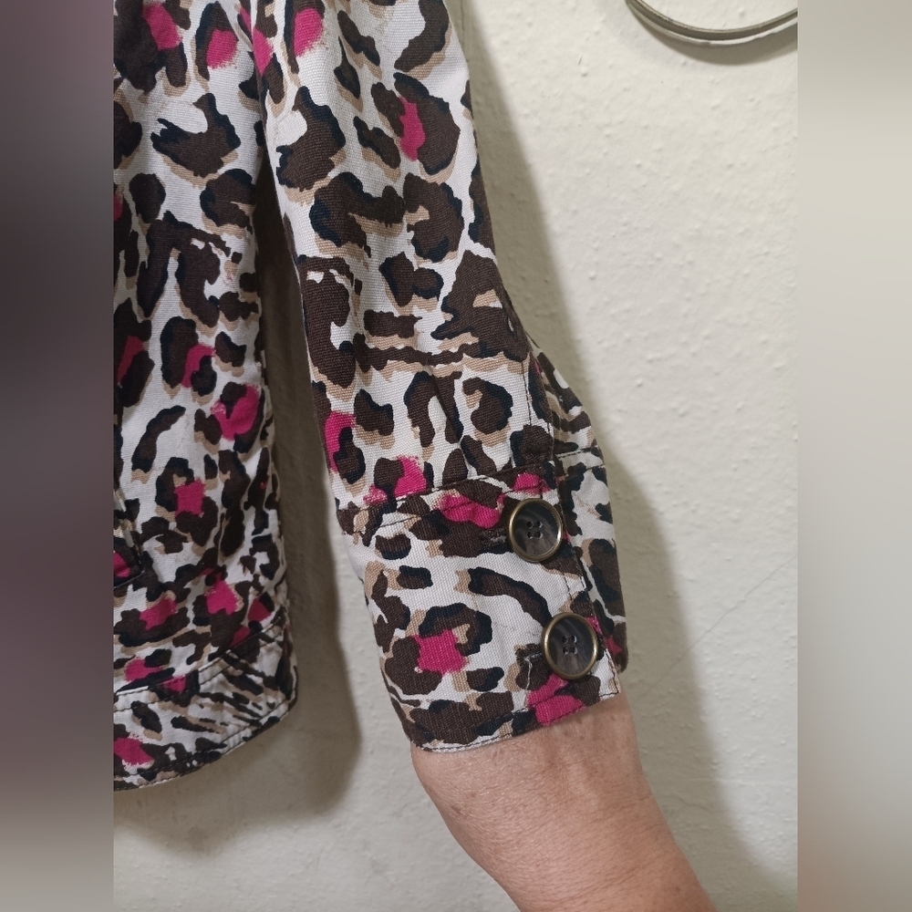 Charter Club Leopard Print Button-Down Shirt - Picture 9 of 11